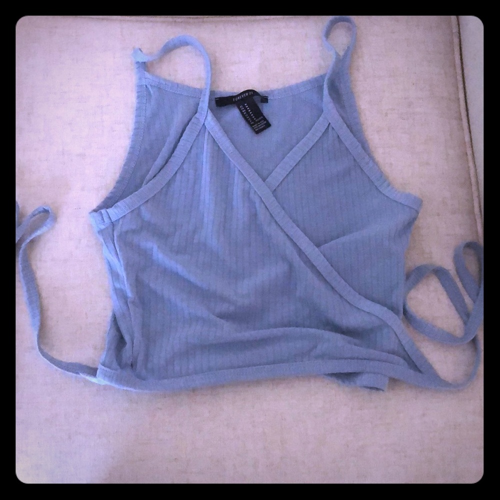 Periwinkle Forever 21 cross tie crop top